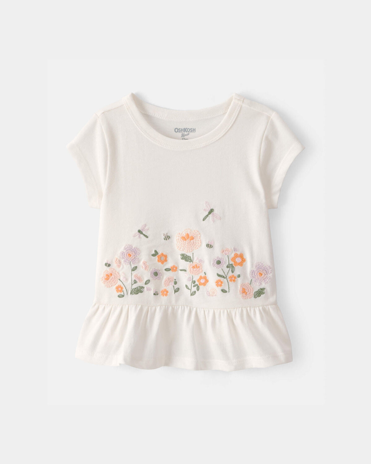 Baby Girl Floral Embroidered Top - Ivory | Carter's Inc