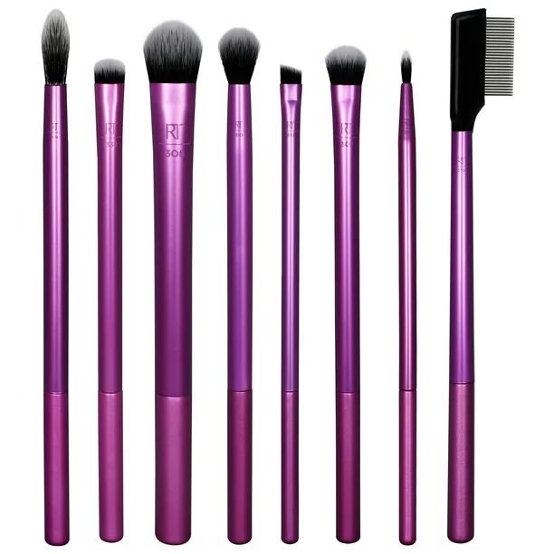 Real Techniques Everyday Eye Essentials Makeup Brush Kit, for Eye Shadow & Liner, 8 Piece Set | Walmart (US)