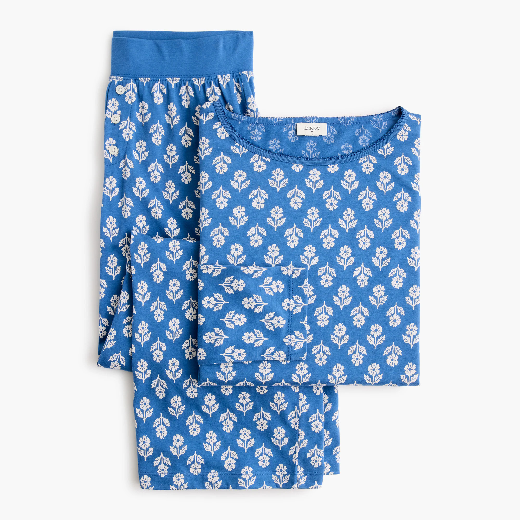 Petite knit long-sleeve top and pant pajama set | J.Crew Factory