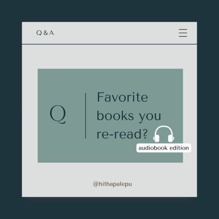 I’m a compulsive re-reader and these are the books that have such a hold on me that I keep reaching for them again. Here’s the audiobook edition, and use code HITHA for 2 free audiobooks when you start a libro.fm subscription!