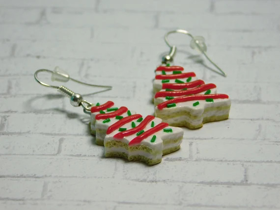 Christmas Tree Snack Cake Earrings  Polymer Clay  | Etsy | Etsy (US)