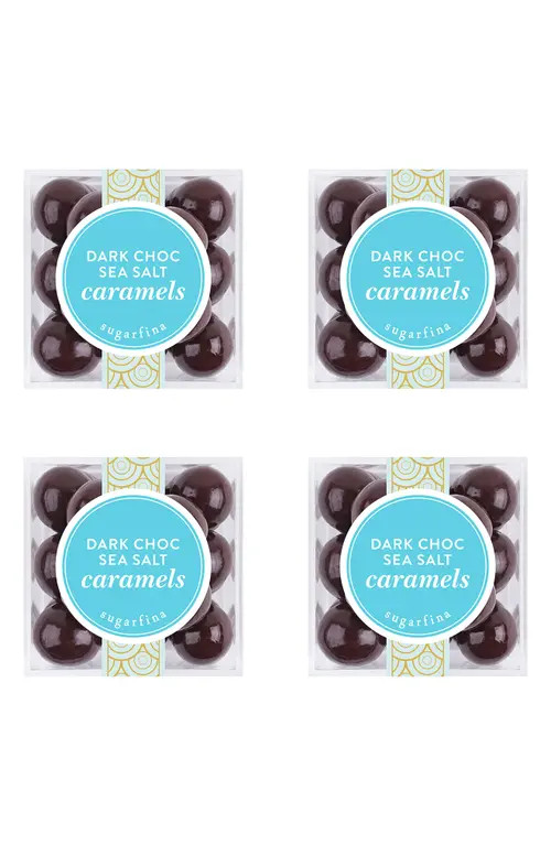 sugarfina Dark Chocolate Sea Salt Caramel 4-Piece Candy Cubes in Blue at Nordstrom | Nordstrom