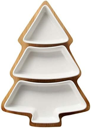 Angoily Christmas Tree Shaped Platter Ceramic Christmas Serving Tray Dishes for Entertaining, Food S | Amazon (US)