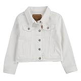 Levi's Girl's Denim Trucker Jacket, White, 6X | Amazon (US)