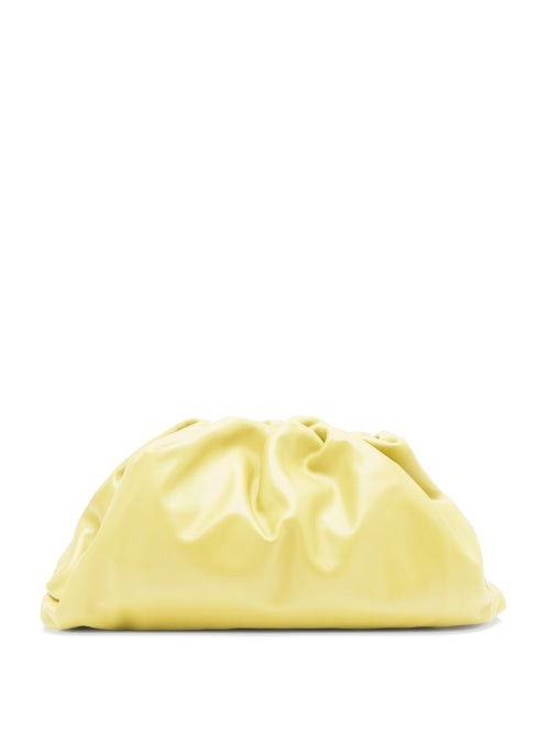 Bottega Veneta - Pouch Large Leather Clutch Bag - Womens - Yellow | Matches (US)