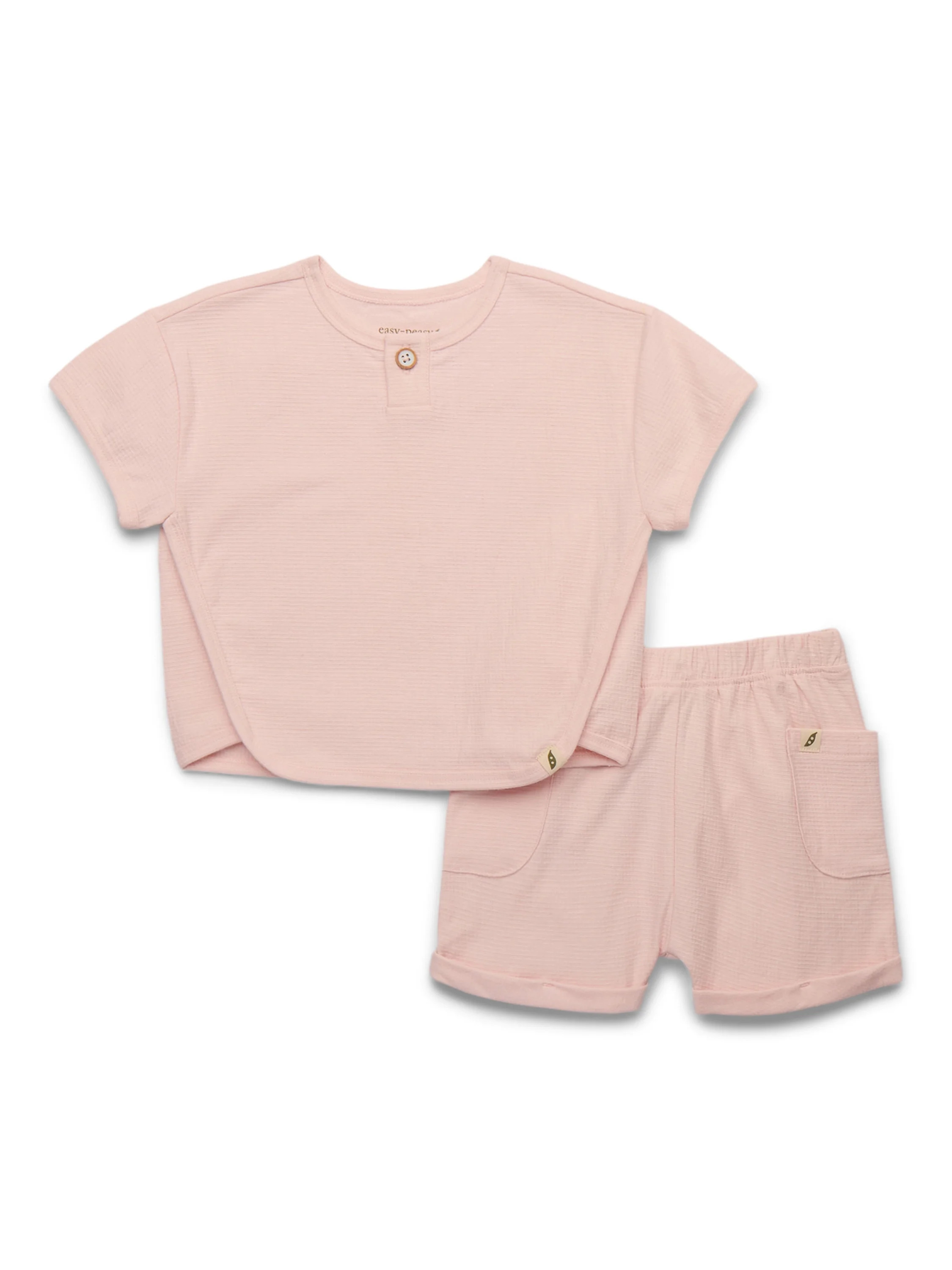 easy-peasy Baby Boys or Baby Girls Seersucker Bound Tee & Cuffed Shorts Set, 2-Piece, Sizes 0-24M | Walmart (US)
