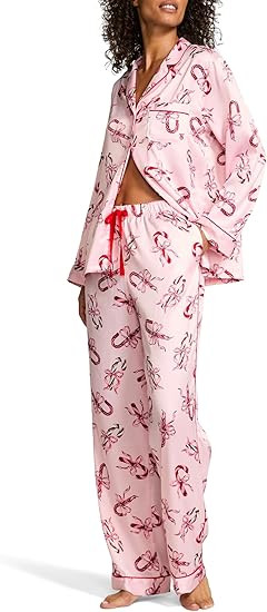 Victoria's Secret Satin Pajama Set, Long Sleeve Button Down Shirt & Pants, Sleepwear for Women (X... | Amazon (US)