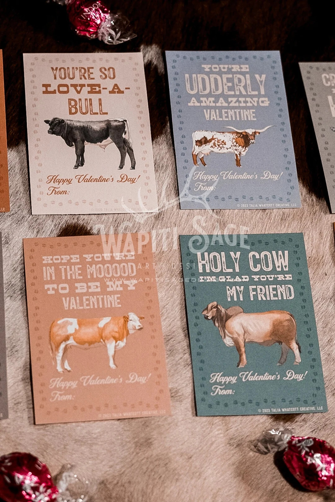 Beef Cows Cattle Valentine Cards DIY Printable Valentine Cowkid Valentine Cards Digital Cowboy We... | Etsy (US)