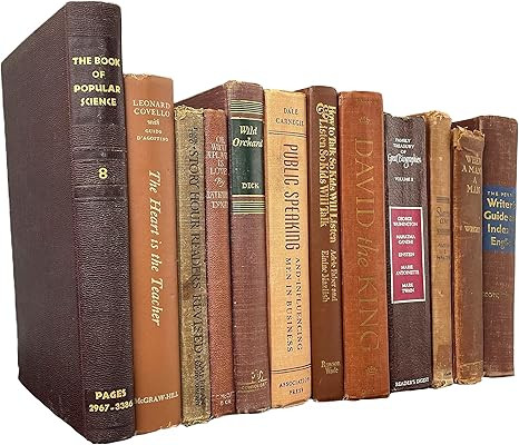 Antique Brown Books by Color | Real Hardback Books Home Decor | Bulk Bundle of Decorative Hardcov... | Amazon (US)