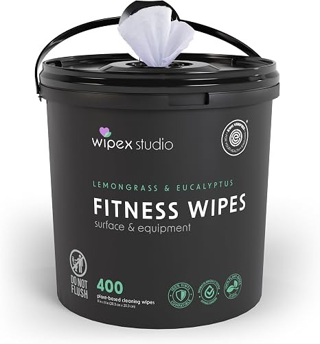 Wipex Yoga Mat Cleaner Wipes, EWG Verified, 400 Ct Plant-Based Lemongrass, Eucalyptus & Vinegar W... | Amazon (US)