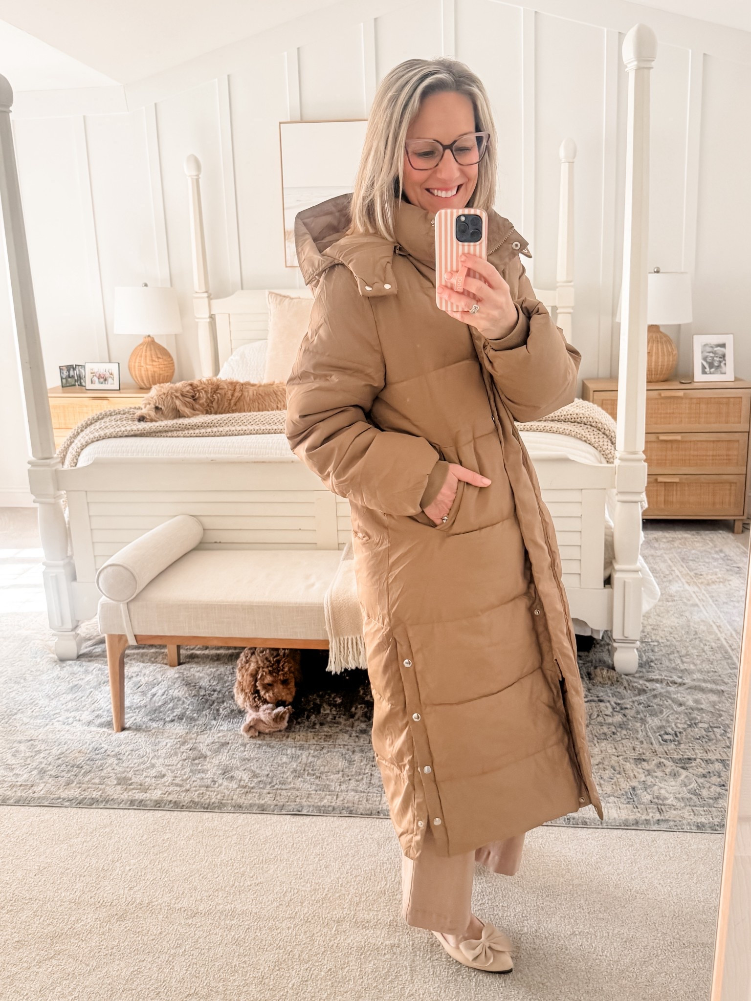 Women’s puffer coat
Neutral long puffer coat with side buttons
Warm Winter coat
Women’s neutral flats
Neutral flats with bow
Women’s sleek funnel neck sweatshirt with side zip
Chunky knit throw blanket
Bedroom 
Winter #ootd


#LTKSeasonal #LTKOver40 #LTKootd