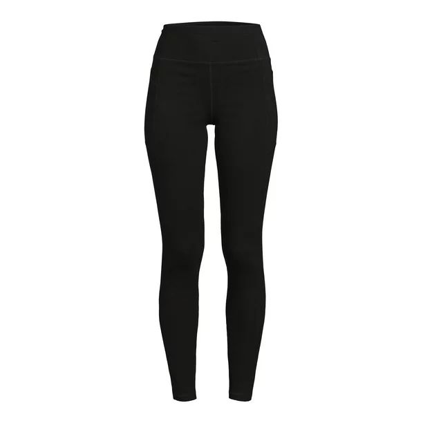 Athletic Works Women's Stretch Cotton Blend Ankle Leggings with Side Pockets - Walmart.com | Walmart (US)