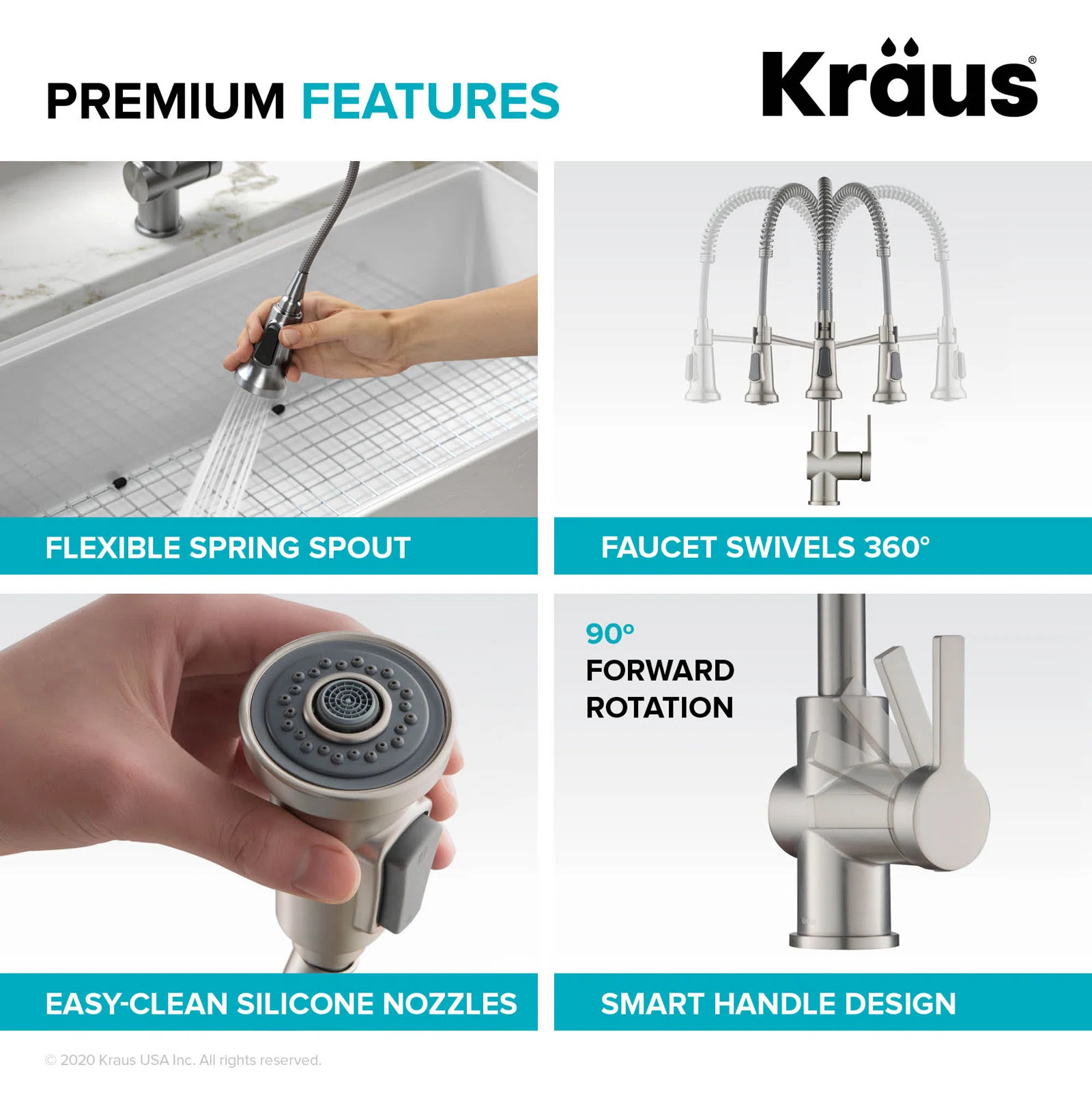 KRAUS Britt Commercial Style Single Handle Pull Down Kitchen Faucet KPF-1691SFS | Wayfair North America