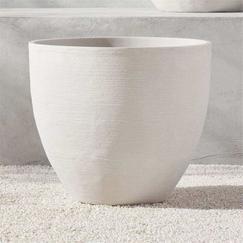Castino Modern White Outdoor Planter Medium + Reviews | CB2 | CB2
