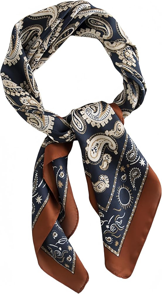 MINIDORA Satin Scarves for Women 27.5 × 27.5 inches Medium Square Elegant Silk Feeling Head Scar... | Amazon (US)