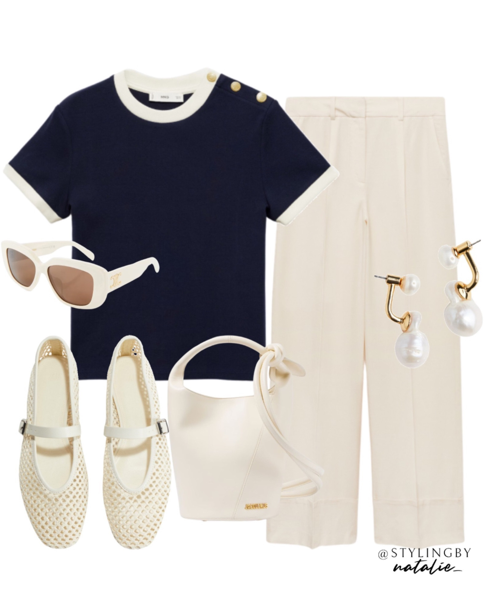 Contrast hem T-shirt with gold buttons, braided ballet pumps, straight leg trousers, jacquemus bag, celine sunglasses.
🏷️Casual chic, summer look, everyday look, work wear, office look.

#LTKworkwear #LTKeurope #LTKstyletip