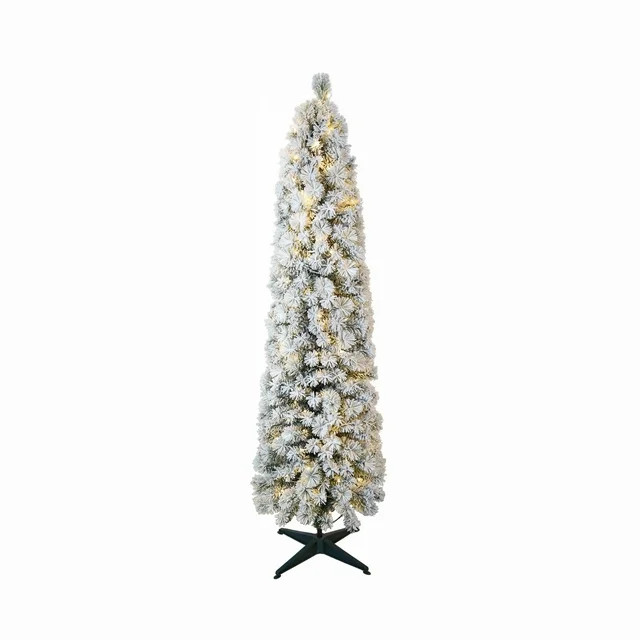 7 ft Pre-Lit Flocked Colorado Artificial Christmas Tree with 190 Warm White LED Lights, by Holida... | Walmart (US)