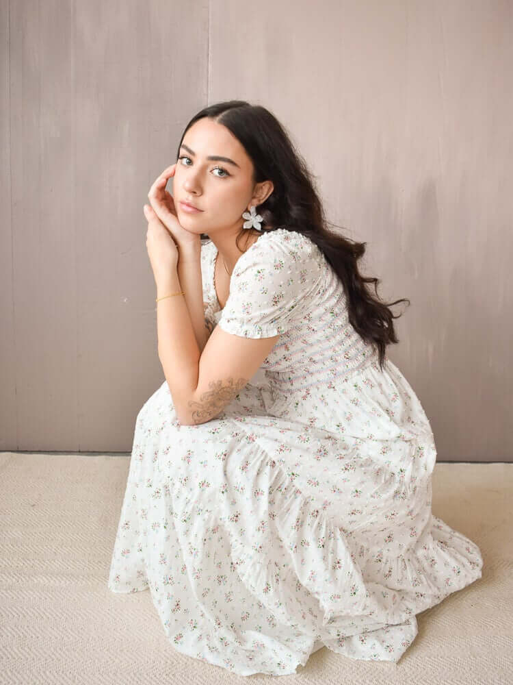 Violet Ditsy Floral Maxi Dress | Confête