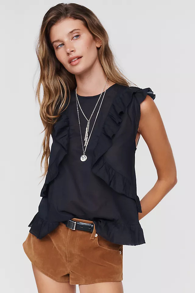 By Anthropologie 100% Cotton Ruffled Tank | Anthropologie (US)