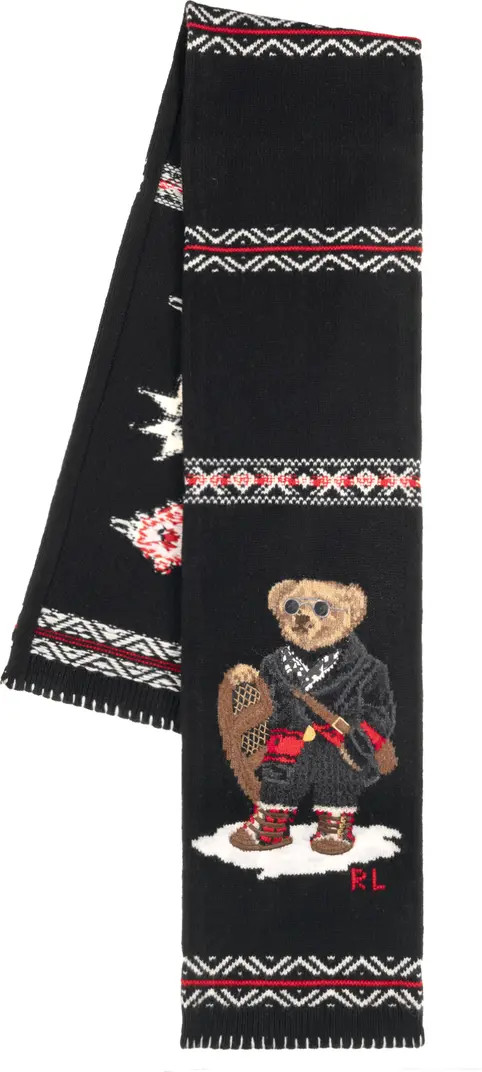 Polo Ralph Lauren Holiday Bear Intarsia Scarf | Nordstrom | Nordstrom