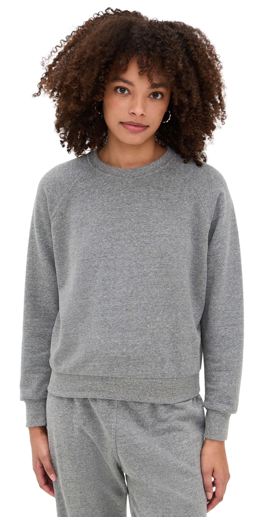 perfectwhitetee Alexi French Terry Sweatshirt Dark Heather Grey XL | Shopbop
