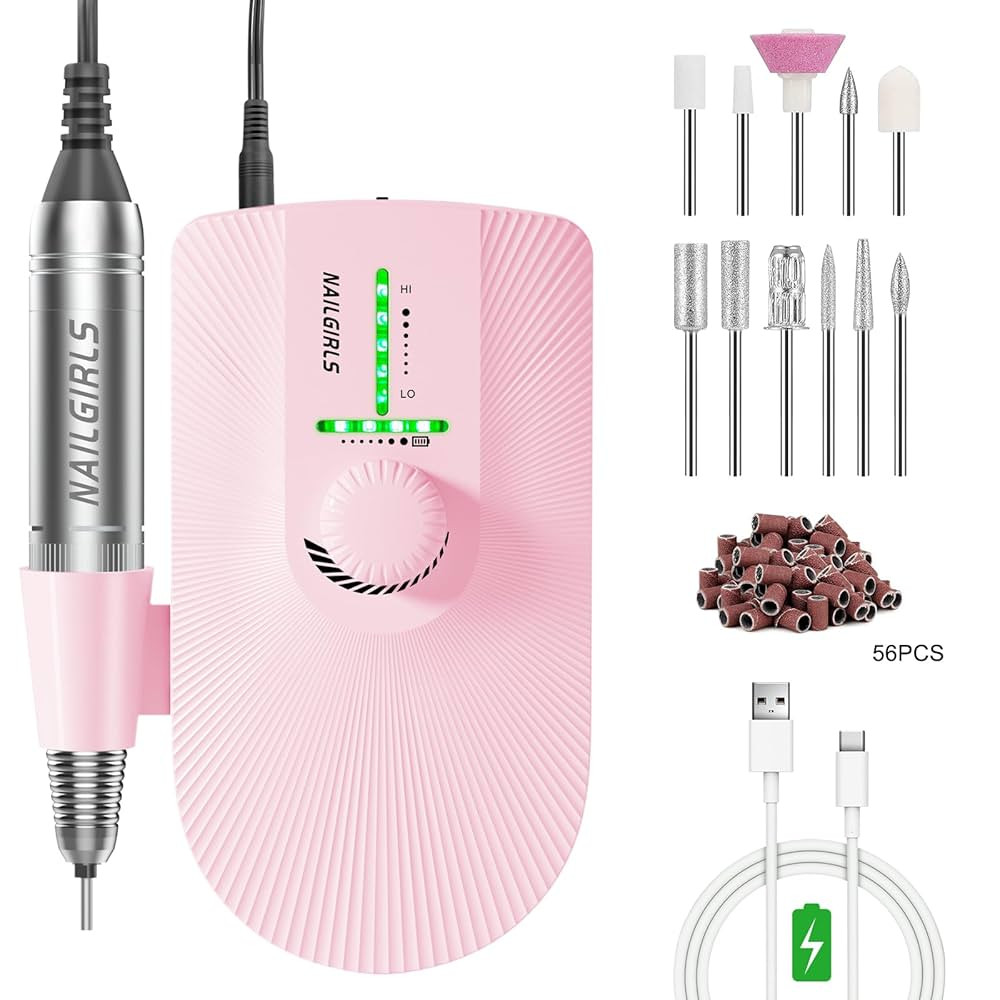 NAILGIRLS Professional Electric Nail Drill Rechargeable, Electric Nail File 35000RPM Portable Nai... | Amazon (CA)