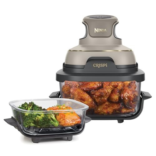 Ninja CRISPi 3.8L 4-in-1 Glass Air Fryer, Stone Gold FN101UKSTGD | Amazon (UK)
