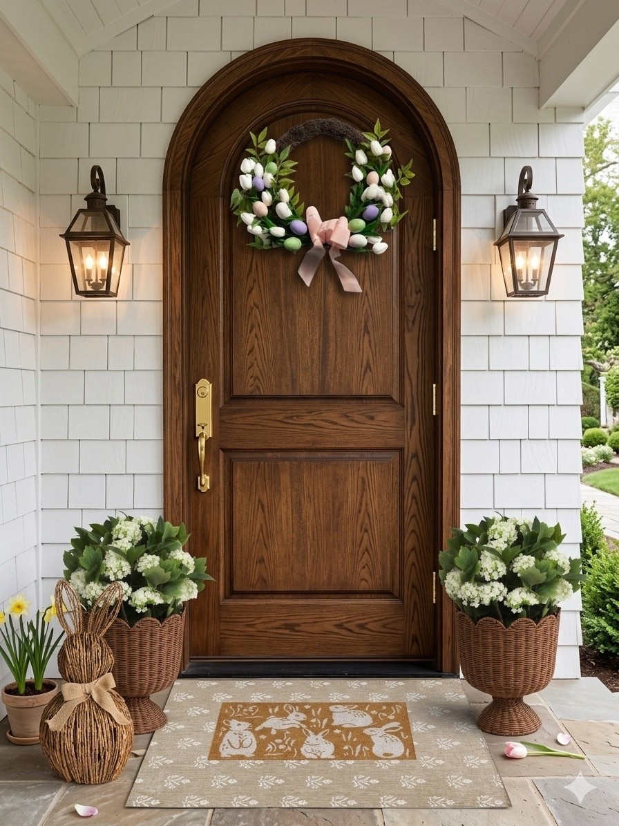 Easter front porch, Easter decor, Easter front door 
