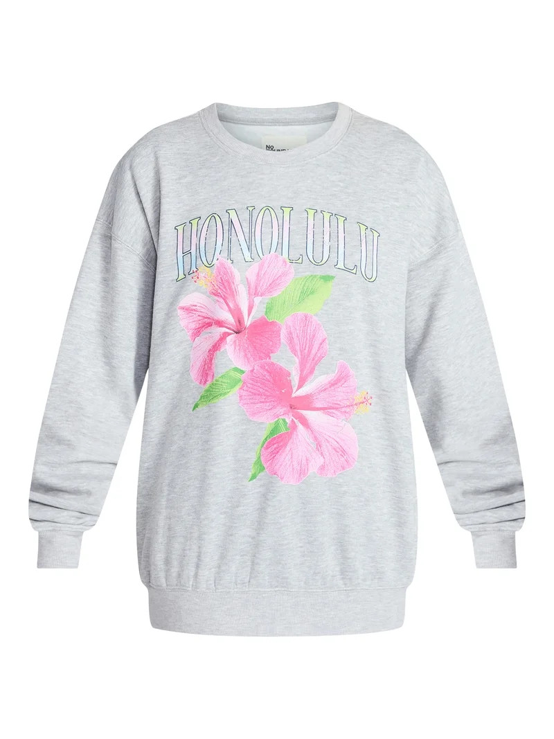 No Boundaries Graphic Crewneck Sweatshirt, Women's and Women's Plus Sizes XXS-4X | Walmart (US)