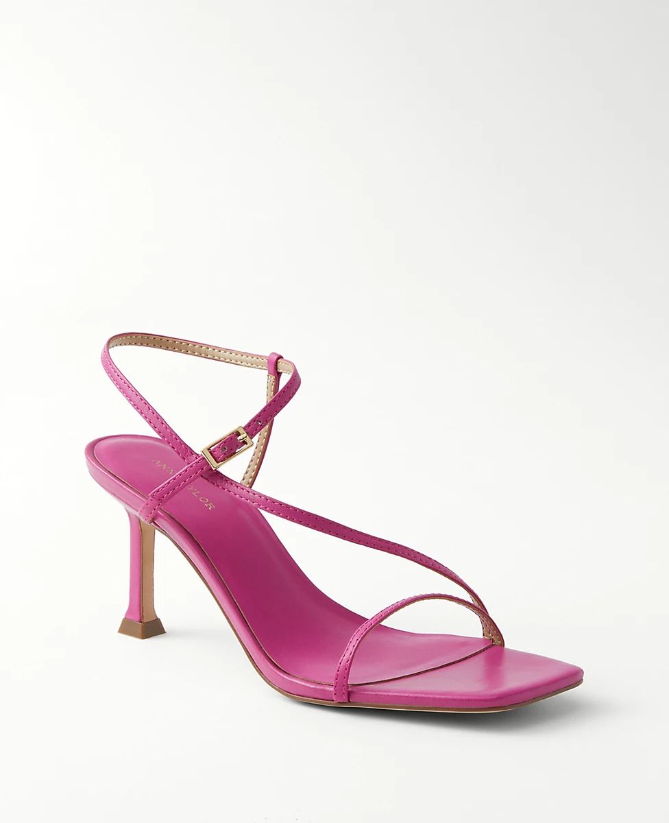 Serita Leather Strappy Heeled Sandals | Ann Taylor (US)