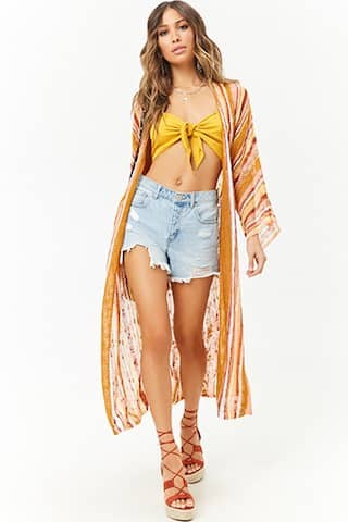 Multicolor Open-Knit Longline Cardigan | Forever 21 (US)