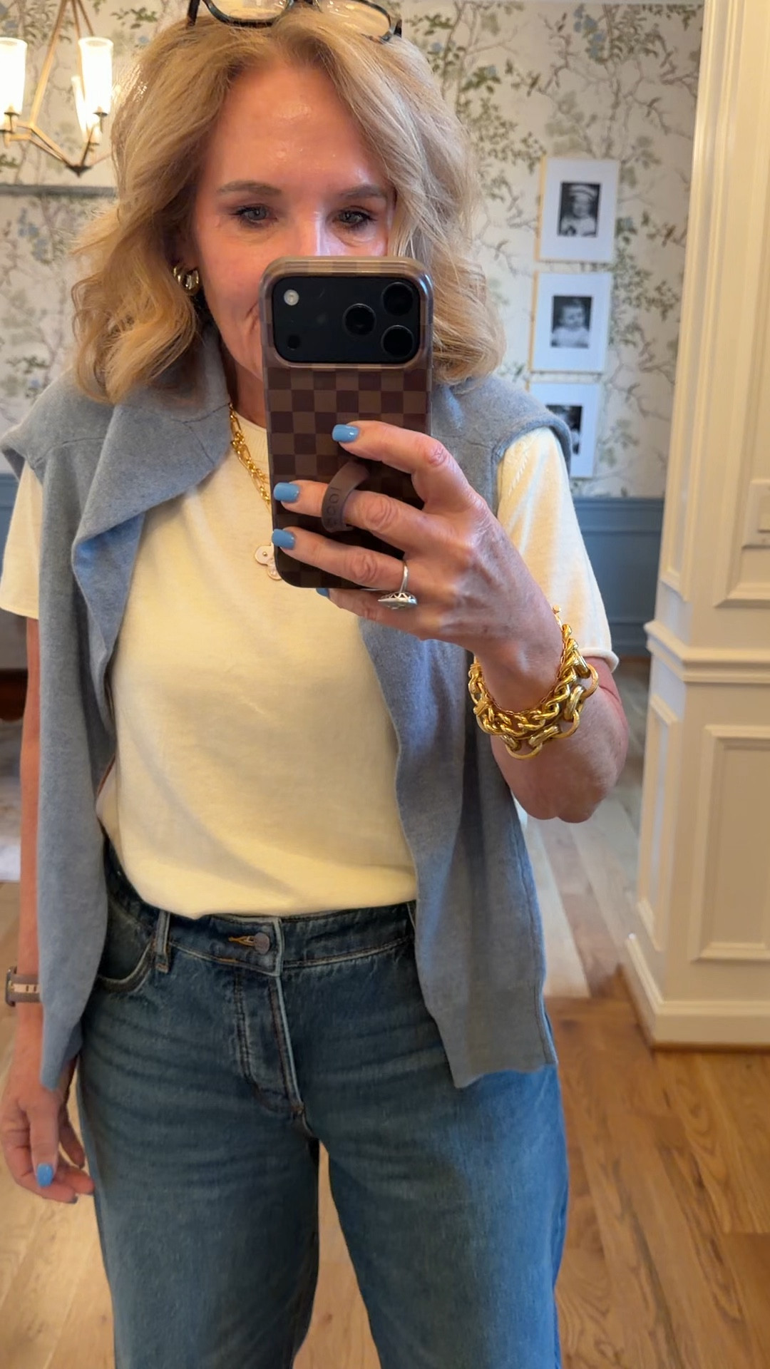 Loft barrel jeans size down 28 petite 
Quince sweaters size medium 
I ended up putting on my spanx 1/2 zip to go grab an in-n-out burger 

#LTKspring #LTKOver40 #LTKPetite