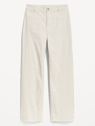 High-Waisted Crop Chino Wide-Leg Pants | Old Navy (US)