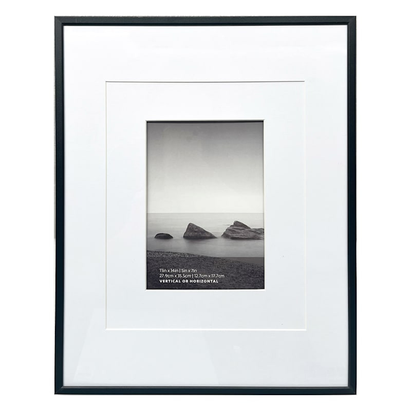 11x14 Black Thin Matted to 5x7 Wall Frame | At Home