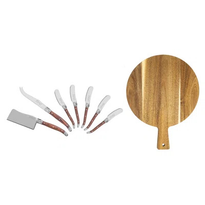 French Home Laguiole Cheese Knife and Spreader Set with Handles and Wood Board | Wayfair North America