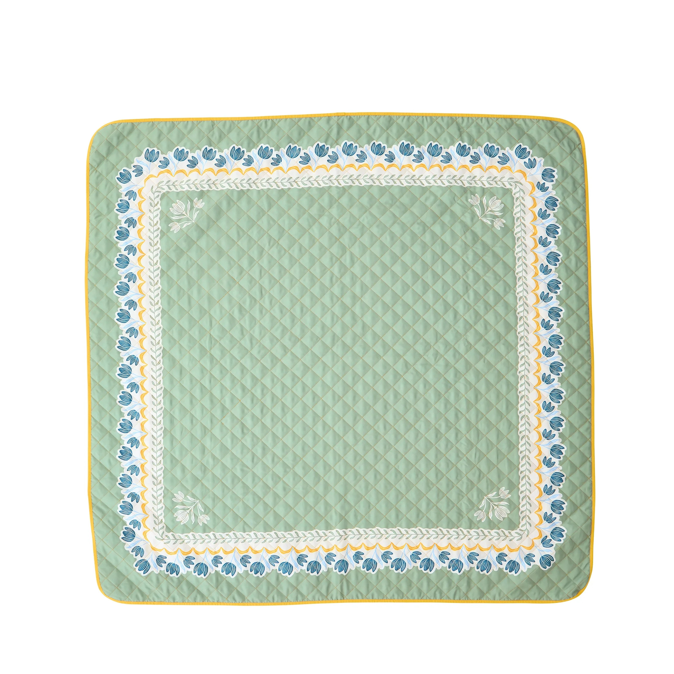 Better Homes & Gardens Sylvia Misty Mint Reversible Floral Outdoor Blanket 72" x 72" | Walmart (US)