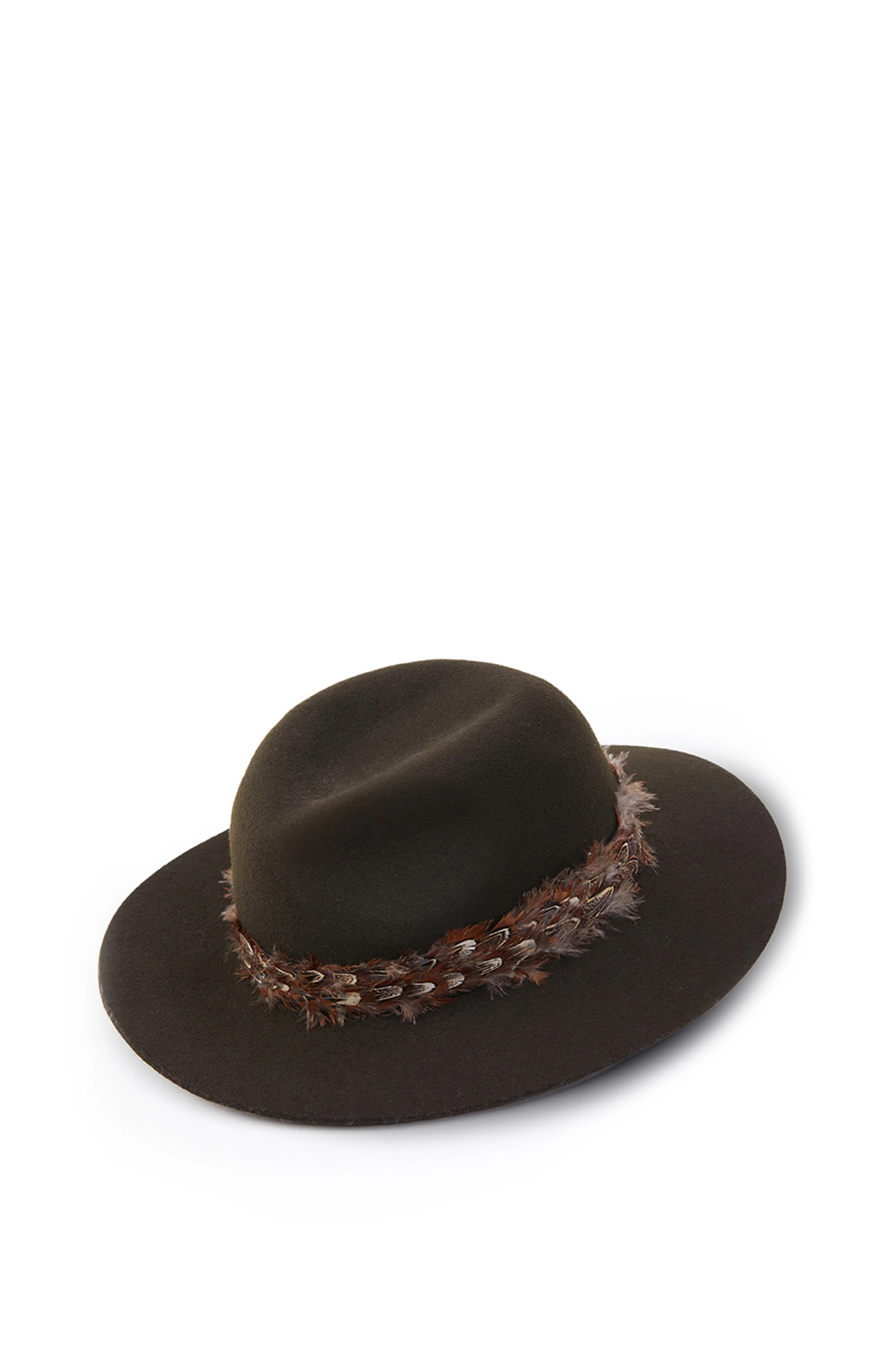 Trilby Hat Double Feather Band (Forest Green) | Holland Cooper