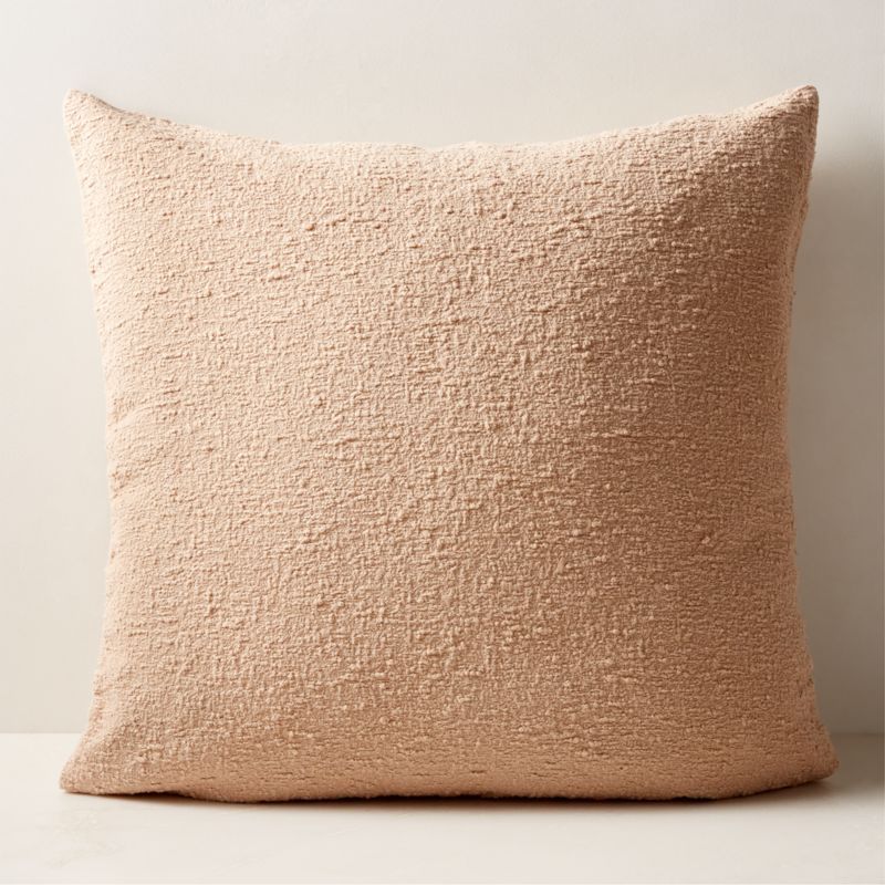 Light Brown Boucle Throw Pillow with Feather-Down Insert 23" + Reviews | CB2 | CB2
