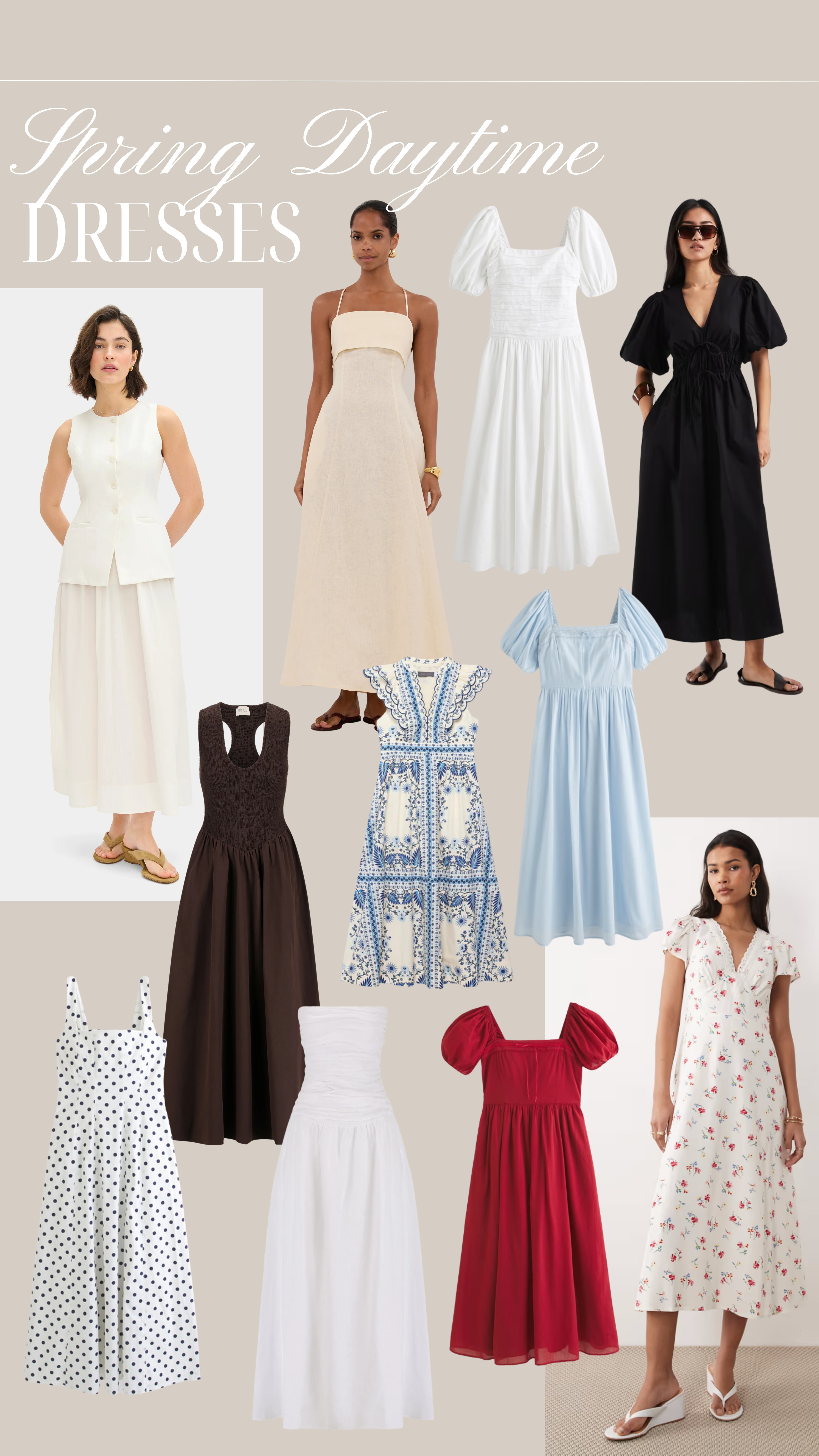 Spring Daytime Dresses 🤍✨

Wedding guest dresses, puff sleeve dress, floral dress, maxi dress, midi dress, polka dot, linen dress, holiday dress, spring dress, summer dress 

 #LTKwedding #LTKpartywear #LTKspring