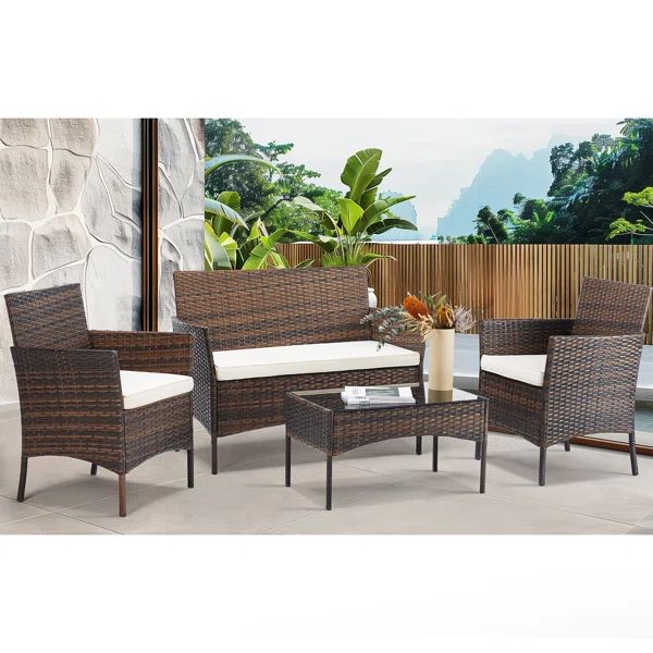 Gatsby 4 - Person Outdoor Seating Group with Cushions | Wayfair North America