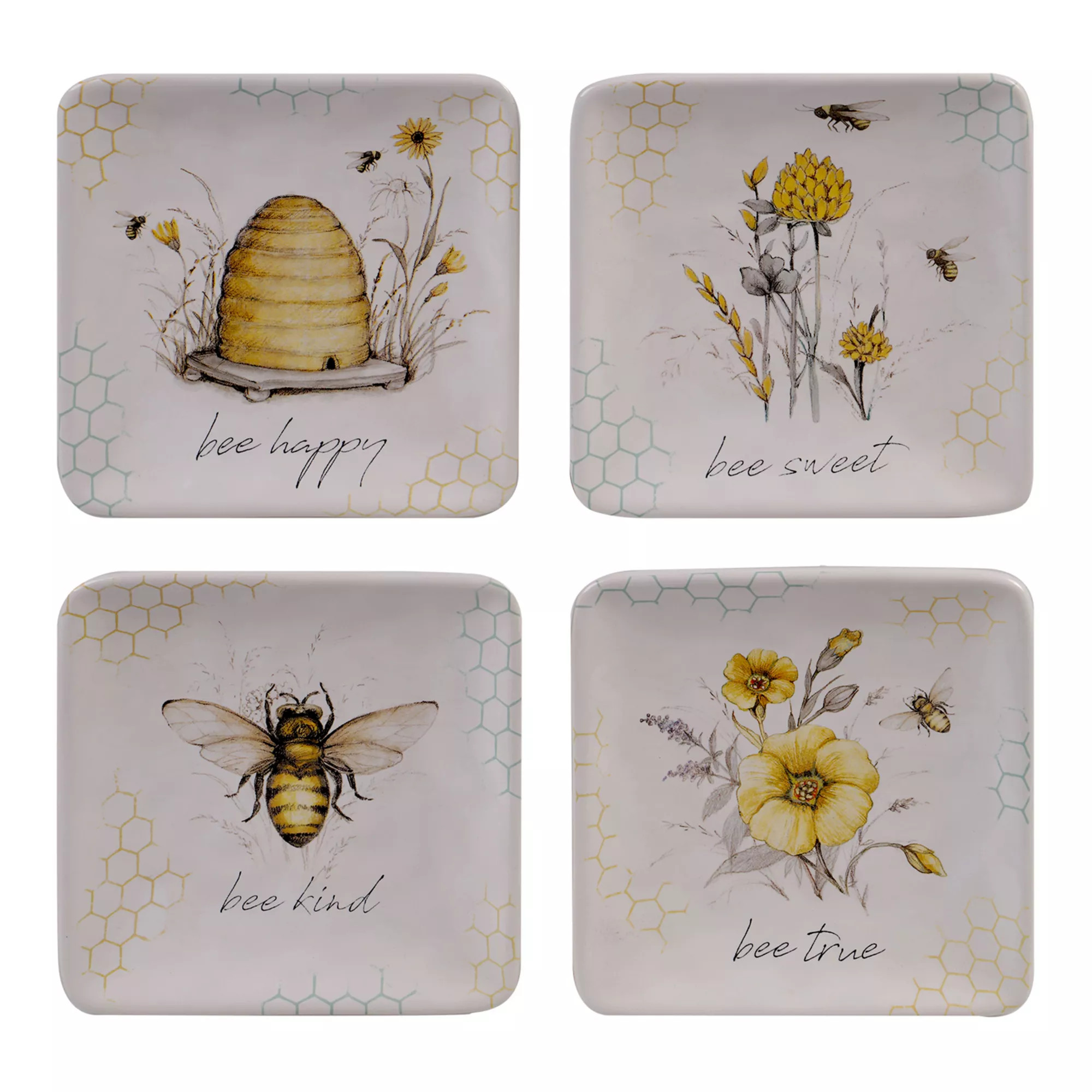 Certified International Bee Sweet 4-pc. Canape Plate Set | Kohl's