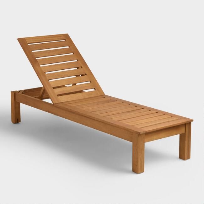 Wood Praiano Outdoor Chaise Lounge | World Market