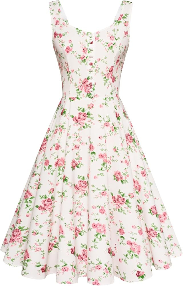 Belle Poque 1950s Vintage Dress for Women Sleeveless Homecoming Dresses Cocktail Party A-Line Sum... | Amazon (US)