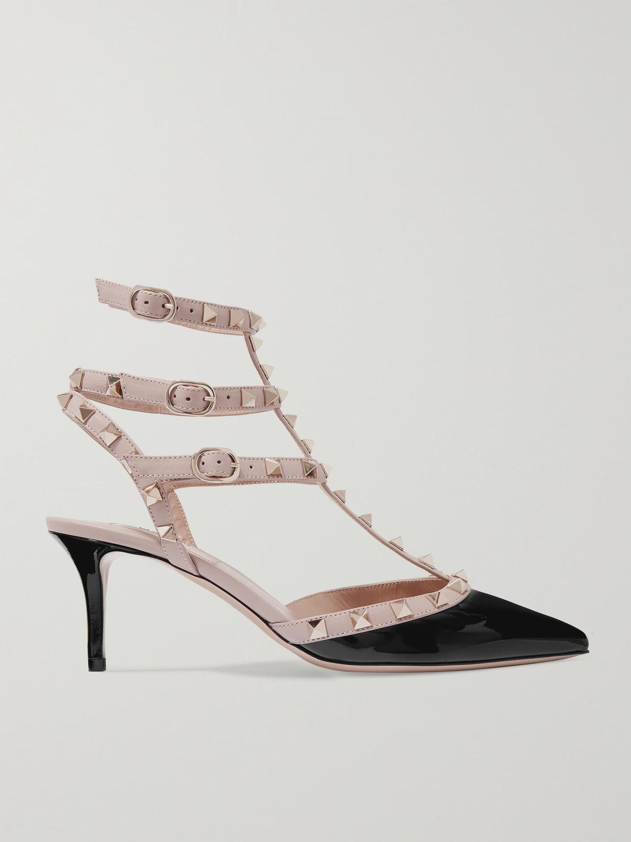 Valentino Garavani - Rockstud 65 Patent-leather Pumps - Black | NET-A-PORTER (US)