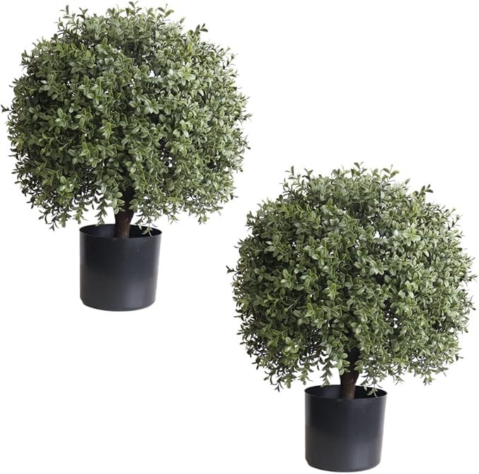 24''T 18''D Artificial Trees for Outdoors Set of 2 Potted Bushes Home Decor Artificial Topiariy T... | Amazon (US)
