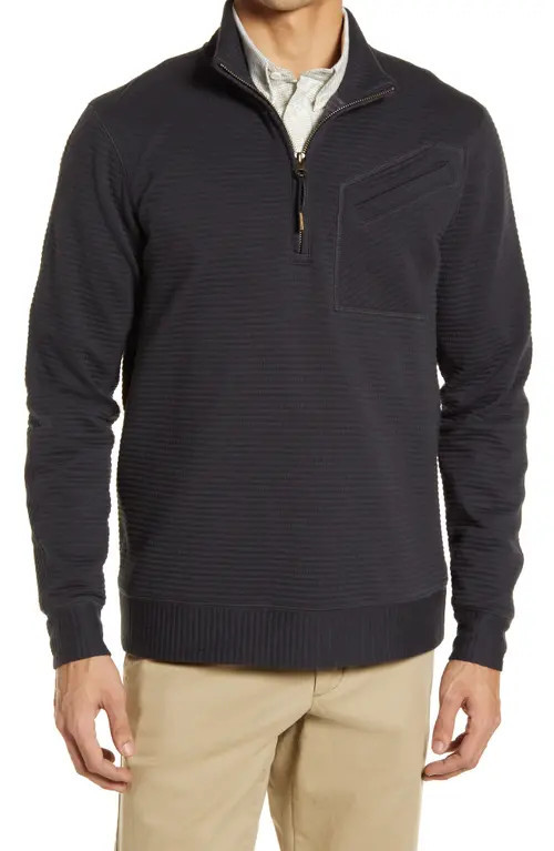 Billy Reid Double Knit Half-Zip Pullover in Dark Navy at Nordstrom, Size X-Large | Nordstrom
