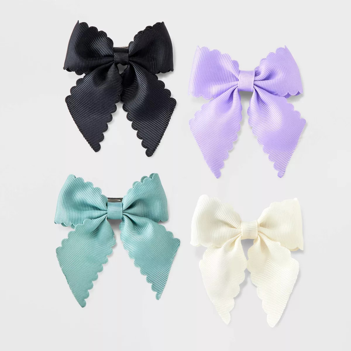 Girls' 4pk Scalloped Hair Bow Set - Cat & Jack™ | Target