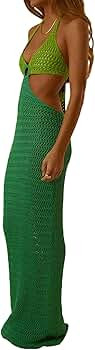 Women's Criss Cross Spaghetti Strap Bodycon Maxi Dress Sexy Hollow Out Halter High Waist Evening ... | Amazon (US)