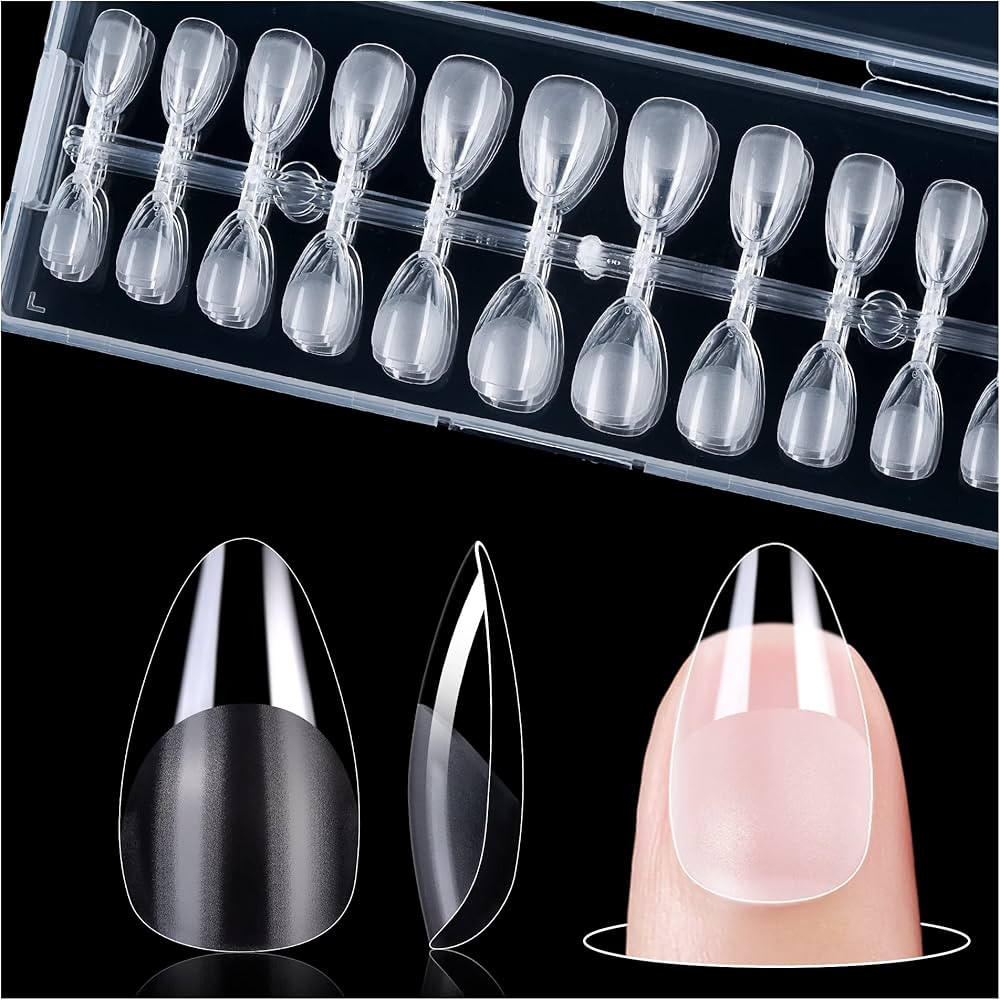 Extra Short Soft Gel Nail Tips Kit for Soak Off Nail Extensions,Full Cover,Almond Shaped,Pre-buff... | Amazon (US)