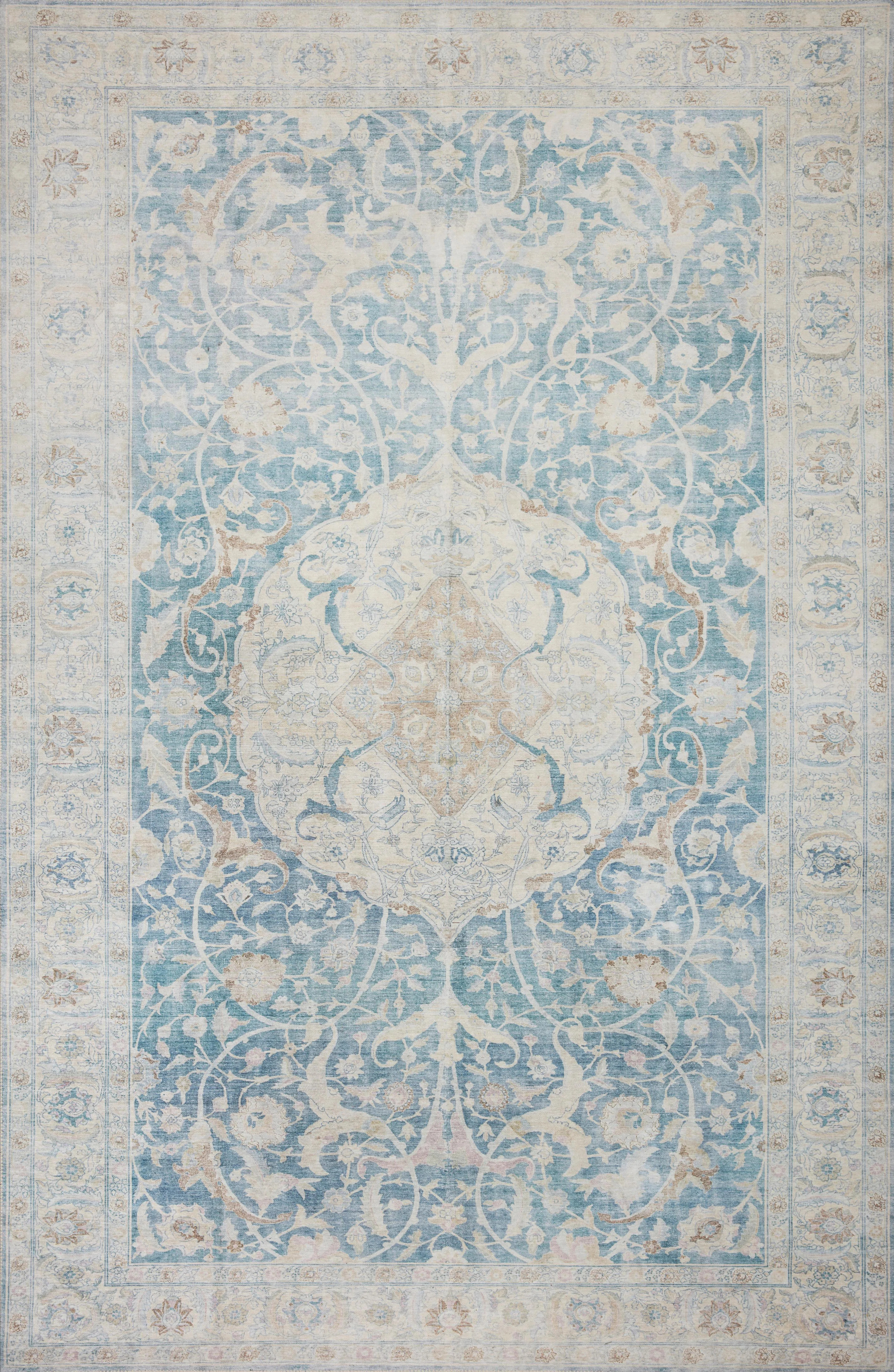 Jules Oriental Machine Made Polyester Indoor Area Rug in Antique Blue/Gray | Joss & Main